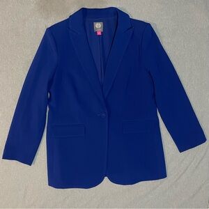Vince Camuto Cobalt Blue Blazer Size 12 One Button Longline Jacket